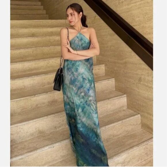 Zara halter satin effect dress - Picture 6 of 11